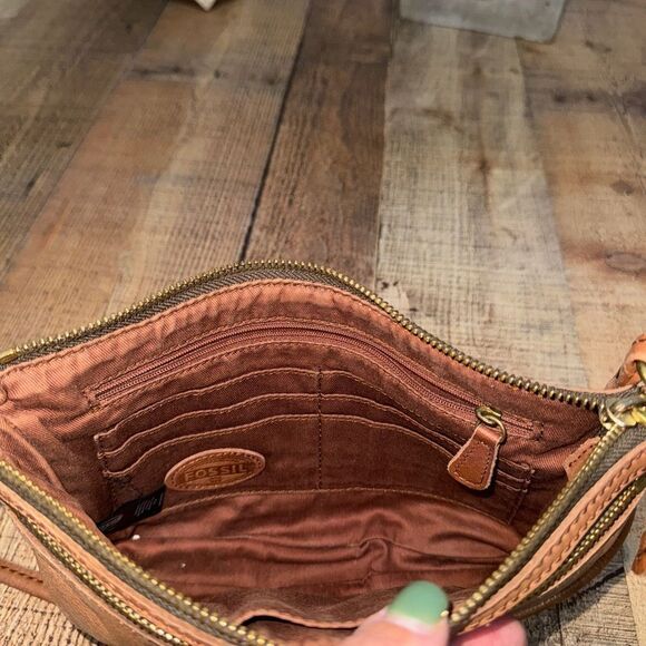 Fossil Erin Crossbody Handbag Tan Leather - Picture 6 of 11